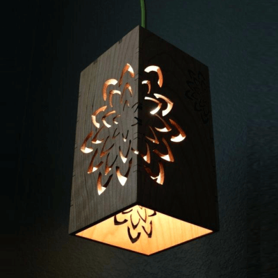 Wooden Laser Cut Hanging Lamp