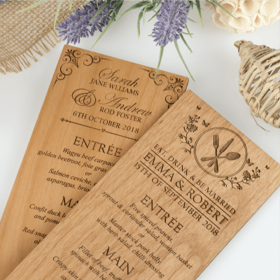 Wooden Menu Card