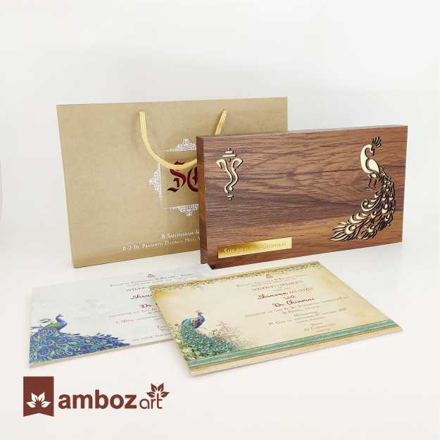Wooden Box Type Customised Wedding Card