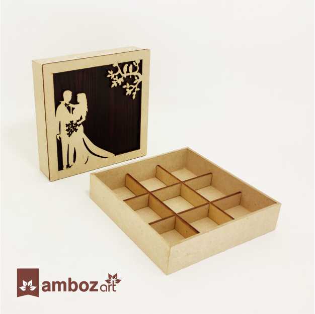 Lovely Couple Design Wooden Chocolate Box