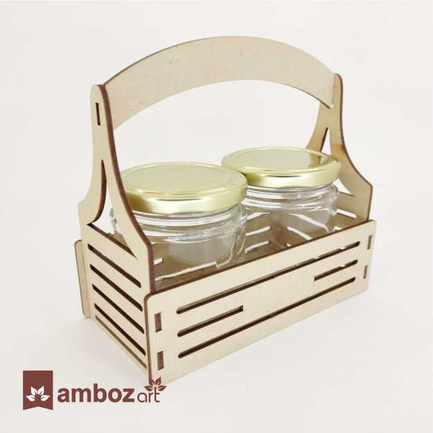 Wooden Basket for Glass Jar