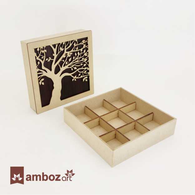 Tree Design Wooden Chocolate Box