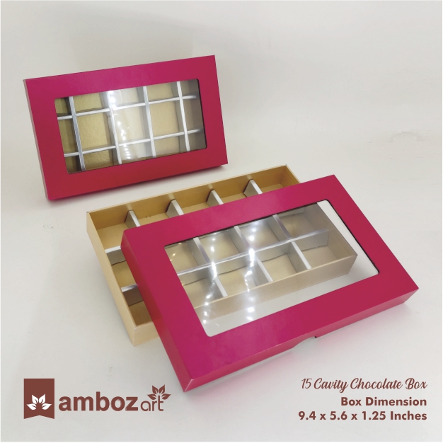 Cardboard 15 Cavity Window Chocolate Box