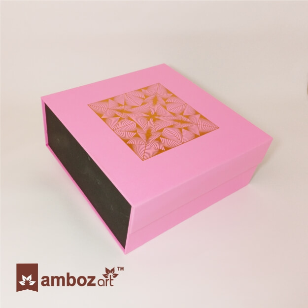 Pink Hard board Small Box