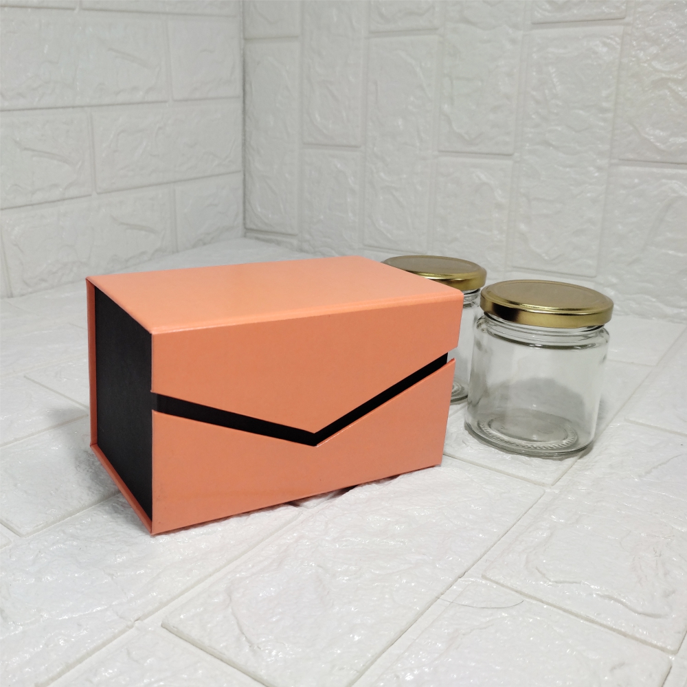 2 Jar box for Dryfruit and Chocolates Orange Color