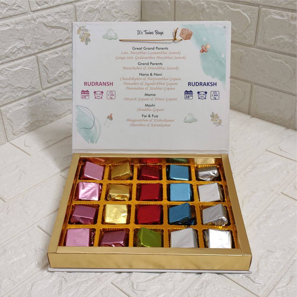 20 Cavity Customized Printed Chocolate Box