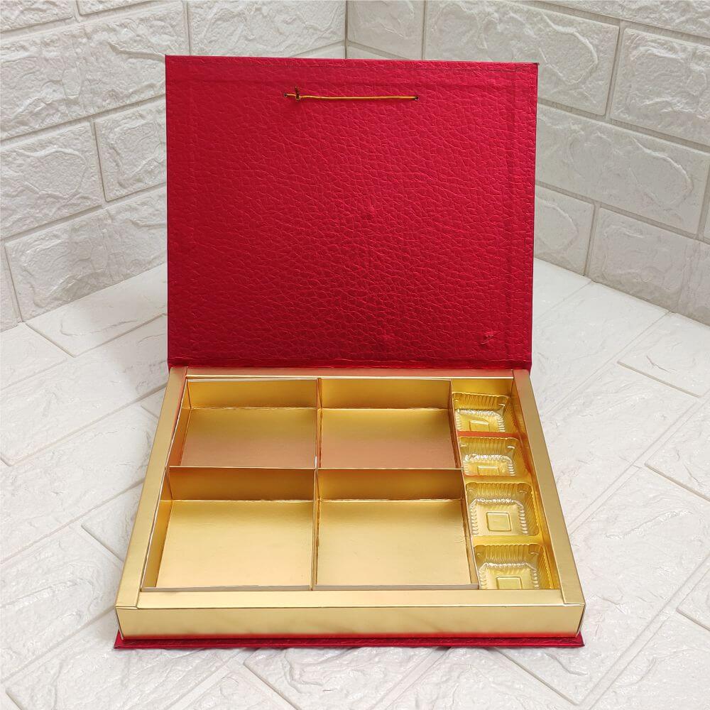 Plain 4 Compartment Dry Fruit Box with Chocolates