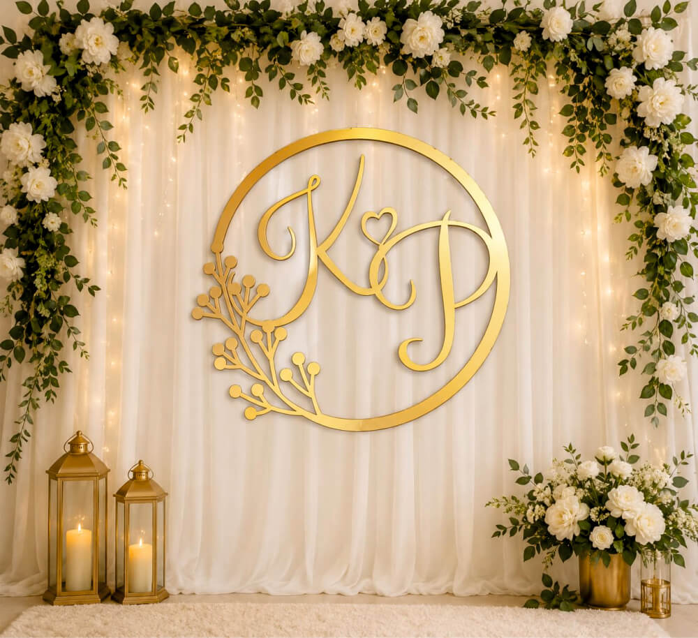 Custom Acrylic Wedding Stage Name Boards & Initial Letters